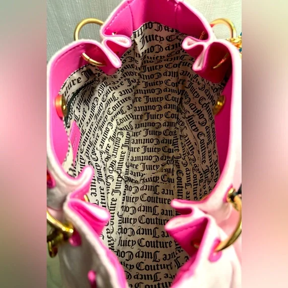 NEW Juicy Couture Juicy Kingdom Pink Velour Tote - Picture 9 of 9